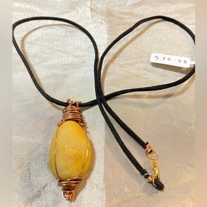 Ovum stone, jewelry necklace, hand made